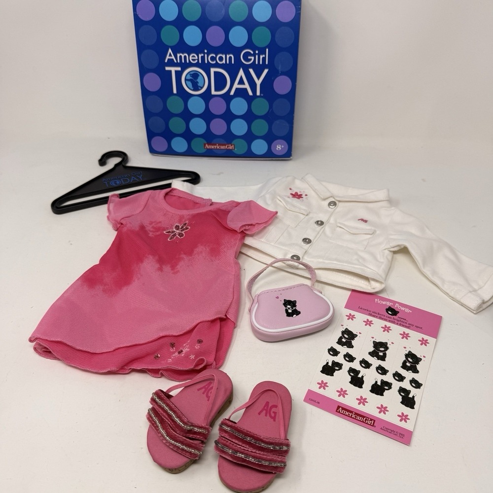 American Girl 2005 Licorice Best Friend Outfit - Dress Jacket Shoes & Cat Purse